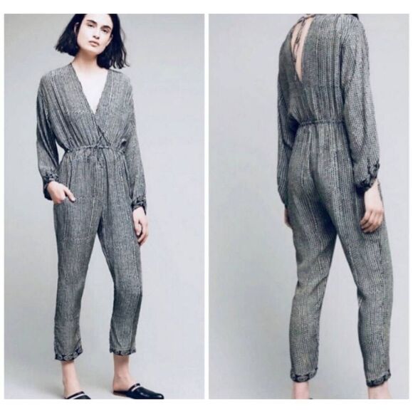 NAT by Natalie Martin claudette printed plunging v-neck jumpsuit sz XS - Picture 1 of 4